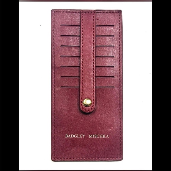 Badgley Mischka Handbags - Badgley Mischka Plum Card Holder with Gold Accent